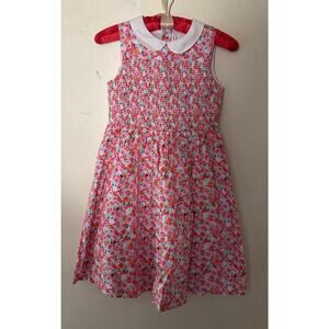 Janie and Jack Girls Floral Smocked Dress Size 10 NWT Peter Pan Collar